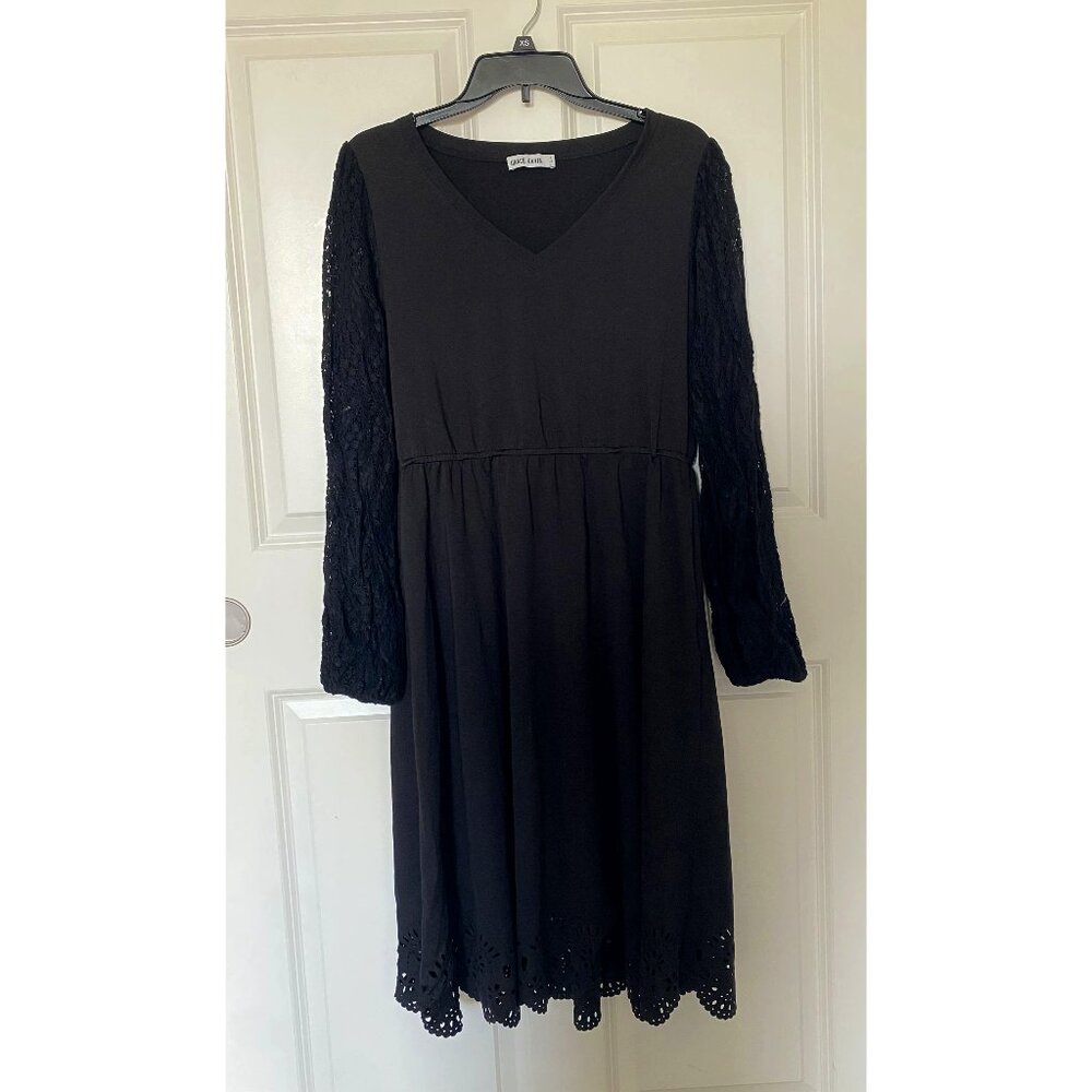 Grace Karin Black Mesh-Sleeved Dress